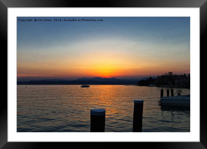 Sunset on Lake Garda Framed Mounted Print by Jim Jones