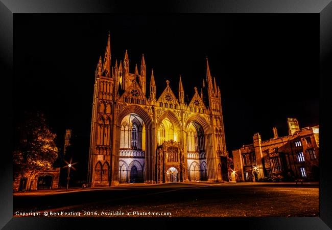 Peterborough Cathedral at Night Framed Print by Ben Keating