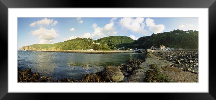 Lynmouth and Foreland Point, Panoramic Framed Mounted Print by graham young