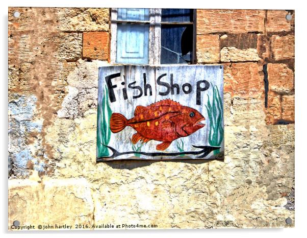 Artistic Fish Shop Sign on a Character Wall Acrylic by john hartley