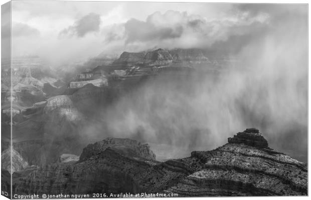 Open The Fog Curtain BW Canvas Print by jonathan nguyen