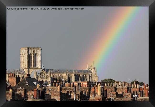 York Minster Rainbow Framed Print by Phil MacDonald