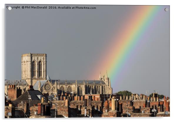 York Minster Rainbow Acrylic by Phil MacDonald