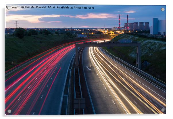Last Light, Ferrybridge Power Station's Demise Acrylic by Phil MacDonald