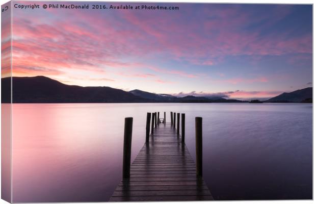 Blue Hour, Ashness Jetty Sunset Canvas Print by Phil MacDonald