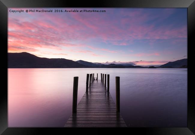 Blue Hour, Ashness Jetty Sunset Framed Print by Phil MacDonald
