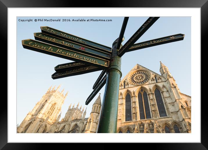 Heavenly Signals, York Minster Framed Mounted Print by Phil MacDonald