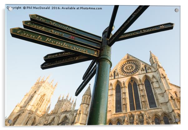 Heavenly Signals, York Minster Acrylic by Phil MacDonald