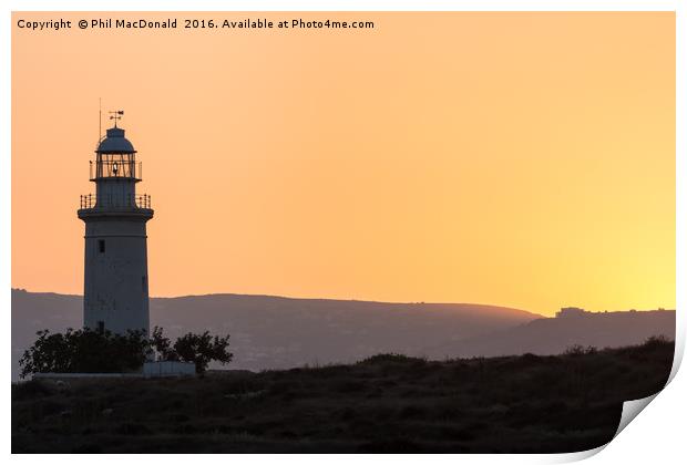 Pathos Lighthouse Dawn Print by Phil MacDonald