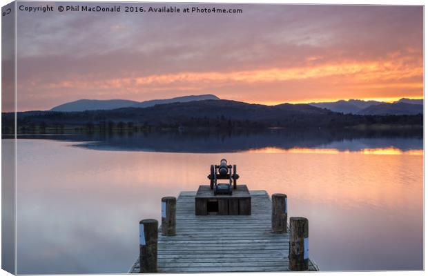 Golden Glow Sunset, Windermere Jetty Canvas Print by Phil MacDonald