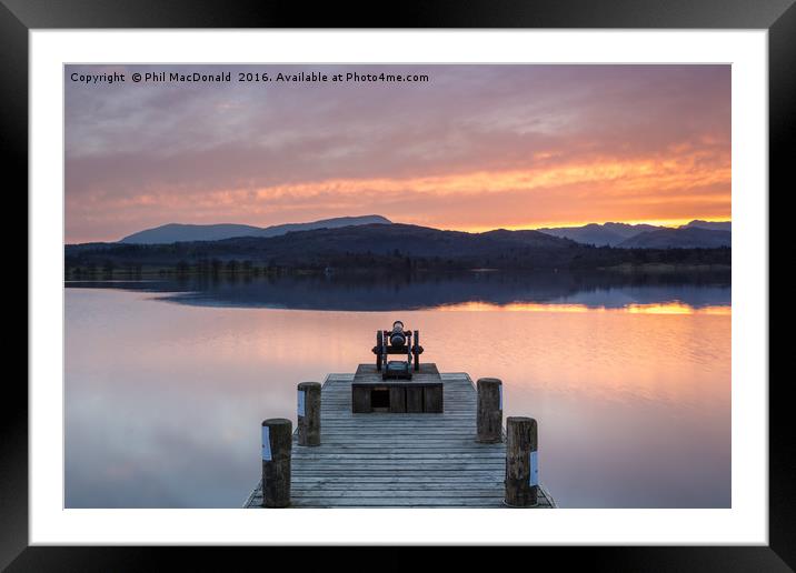 Golden Glow Sunset, Windermere Jetty Framed Mounted Print by Phil MacDonald