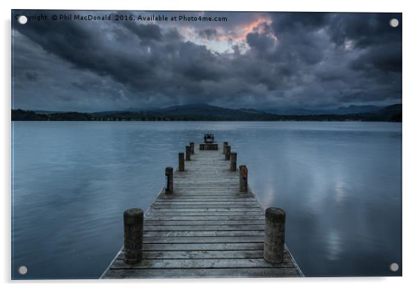 Hope Beyond the Storm, Windermere Jetty Acrylic by Phil MacDonald
