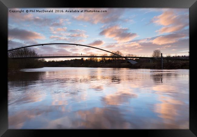 Tranquil Sunset at York Millennium Bridge Framed Print by Phil MacDonald