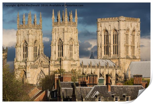 York Minster from the City Walls Print by Phil MacDonald