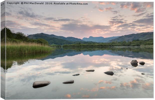 Red Sky at Night, Elterwater Framing the Langdales Canvas Print by Phil MacDonald