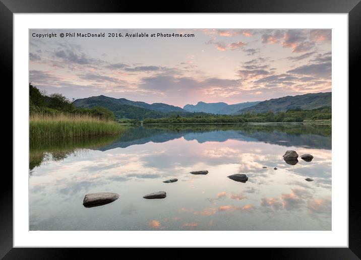 Red Sky at Night, Elterwater Framing the Langdales Framed Mounted Print by Phil MacDonald