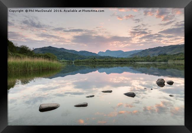 Red Sky at Night, Elterwater Framing the Langdales Framed Print by Phil MacDonald