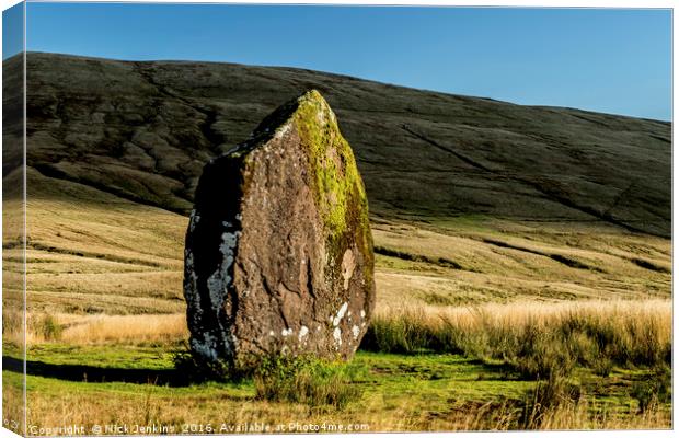 Maen Llia Standing Stone in the Brecon Beacons Canvas Print by Nick Jenkins