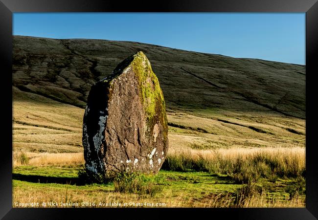 Maen Llia Standing Stone in the Brecon Beacons Framed Print by Nick Jenkins