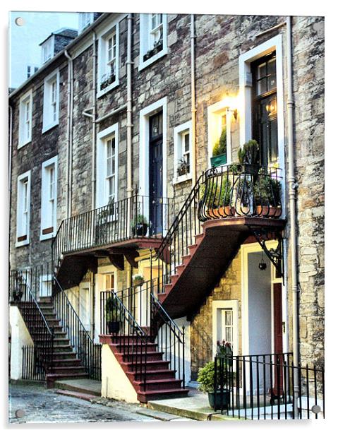 Scottish Steps Edinburgh  Acrylic by Lucy Antony