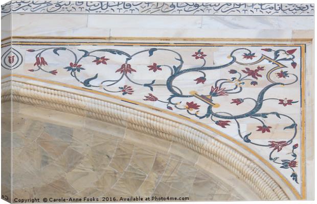 Taj Mahal Marble & Inlay Canvas Print by Carole-Anne Fooks