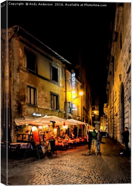 Night Time Rome Canvas Print by Andy Anderson