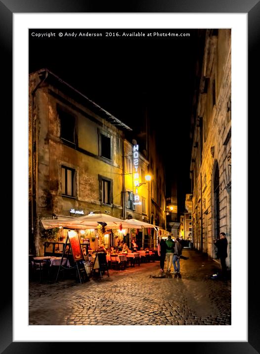 Night Time Rome Framed Mounted Print by Andy Anderson