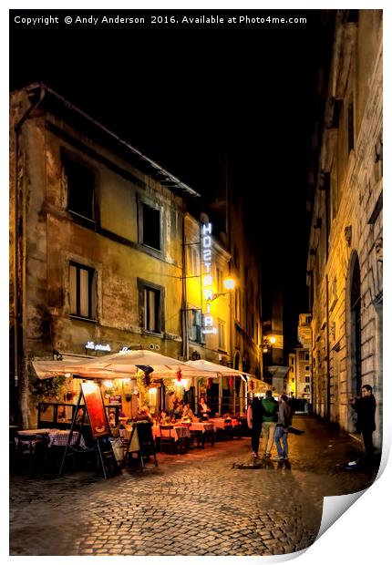 Night Time Rome Print by Andy Anderson