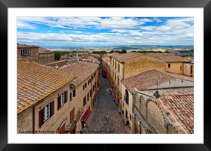 Tuscan Volterra Landscape Framed Mounted Print by Andy Anderson