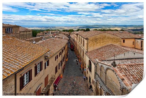 Tuscan Volterra Landscape Print by Andy Anderson