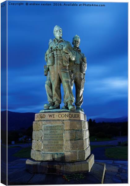 SPEAN STATUE  Canvas Print by andrew saxton