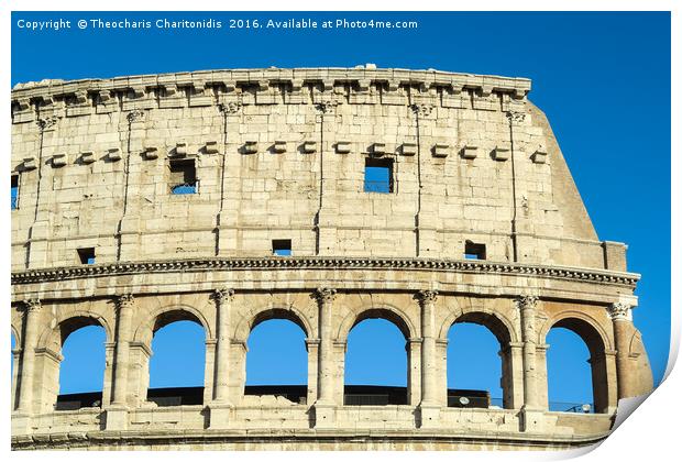 Rome Italy Colosseum upper arches. Print by Theocharis Charitonidis