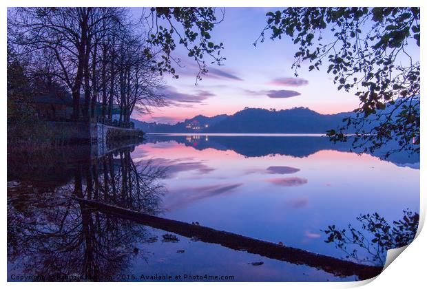 Autumn evening by the lake Print by Fabrizio Malisan