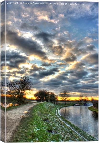Canal Sunset Canvas Print by Graham Custance
