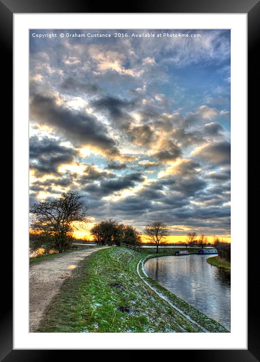 Canal Sunset Framed Mounted Print by Graham Custance