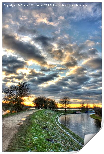 Canal Sunset Print by Graham Custance