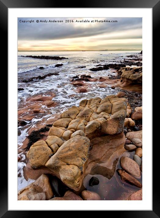 East Fife Rocky Coast Framed Mounted Print by Andy Anderson