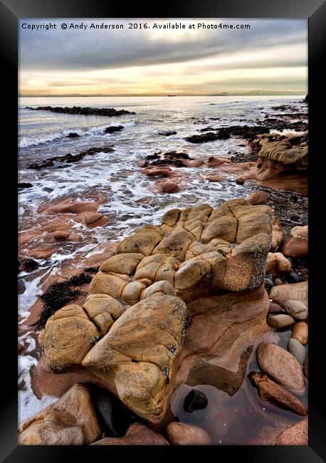 East Fife Rocky Coast Framed Print by Andy Anderson