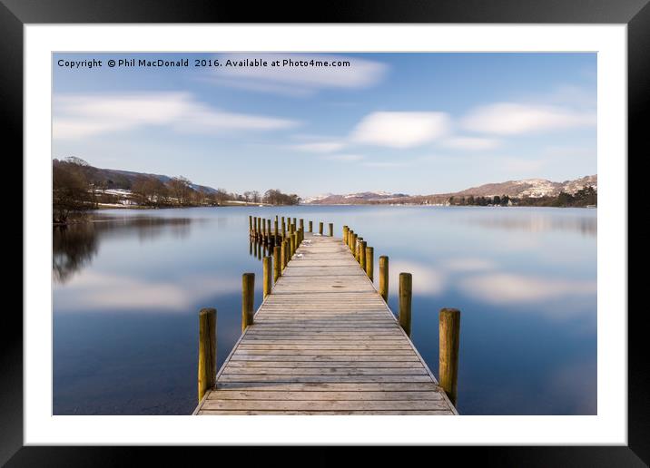Racing Clouds, Monks Coniston Jetty Framed Mounted Print by Phil MacDonald
