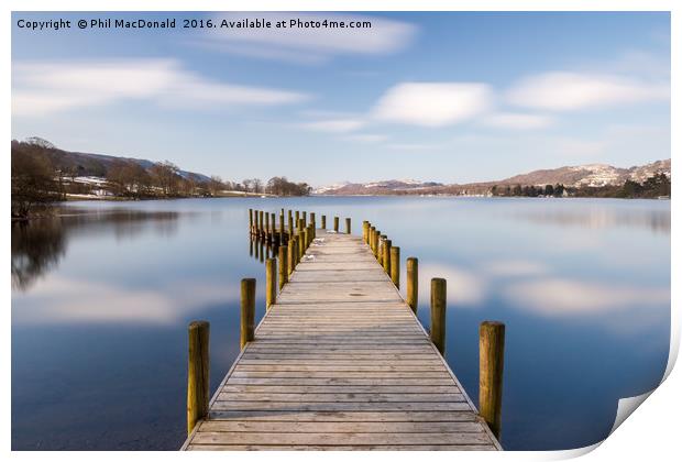 Racing Clouds, Monks Coniston Jetty Print by Phil MacDonald