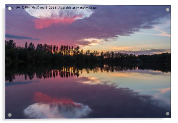 Pool Ponds Sunset Acrylic by Phil MacDonald