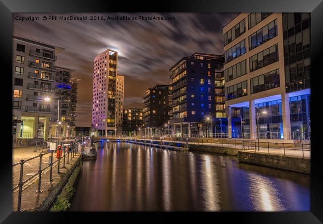 Leeds Dock, Full Moon Framed Print by Phil MacDonald