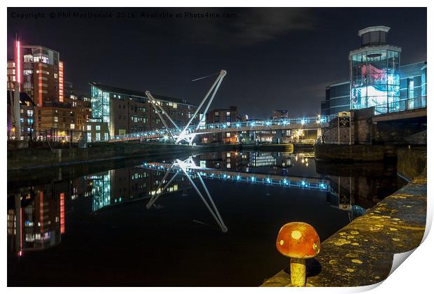 After Hours, Leeds Dock Reflections Print by Phil MacDonald
