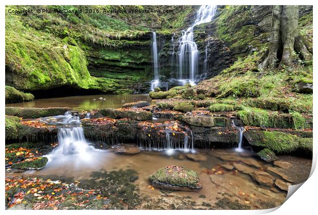 Scaleber Force Waterfall in Autumn (landscape) Print by Phil MacDonald