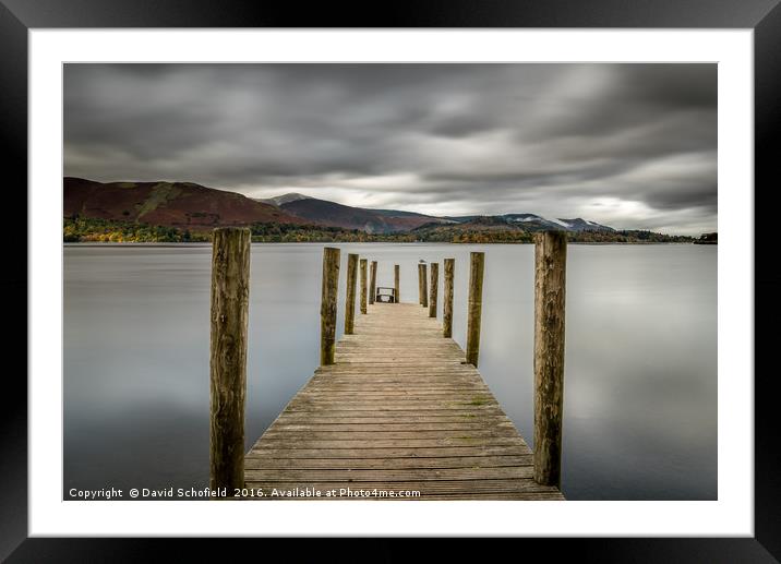Ashness Jetty, Derwent, The Lake District Framed Mounted Print by David Schofield