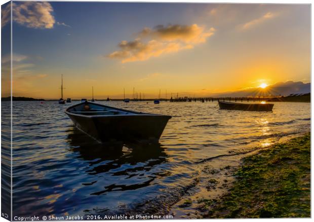 Sunset in Poole Harbour  Canvas Print by Shaun Jacobs