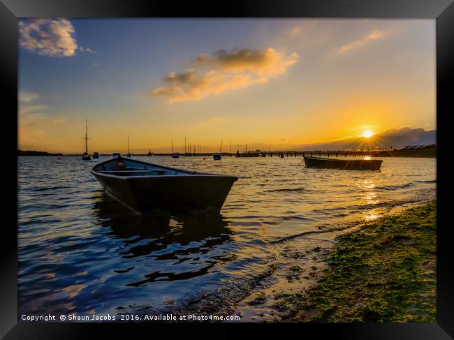 Sunset in Poole Harbour  Framed Print by Shaun Jacobs