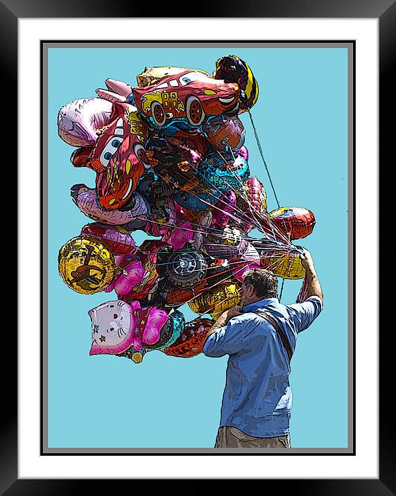 The Balloon Seller Framed Mounted Print by Bruce Glasser