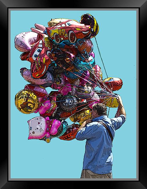 The Balloon Seller Framed Print by Bruce Glasser