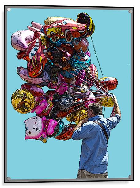 The Balloon Seller Acrylic by Bruce Glasser